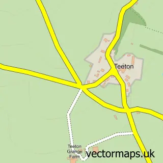 Street map sample of Teeton, Northamptonshire