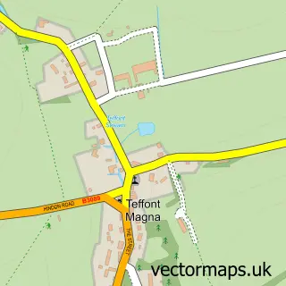 Street map sample of Teffont Magna, Wiltshire