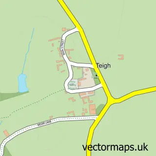 Street map sample of Teigh, Rutland