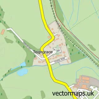 Street map sample of Teigngrace, Devon