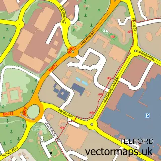 Street map sample of Telford, Shropshire