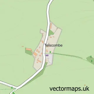 Street map sample of Telscombe, East Sussex