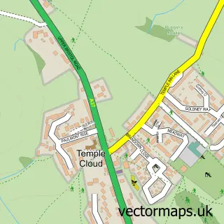 Street map sample of Temple Cloud, Somerset