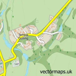 Street map sample of Temple Guiting, Gloucestershire