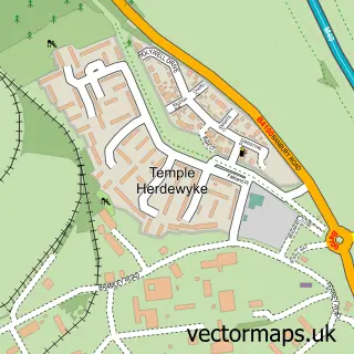 Street map sample of Temple Herdewyke, Warwickshire