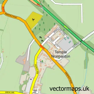 Street map sample of Temple Normanton, Derbyshire