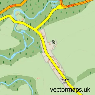 Street map sample of Temple, Midlothian