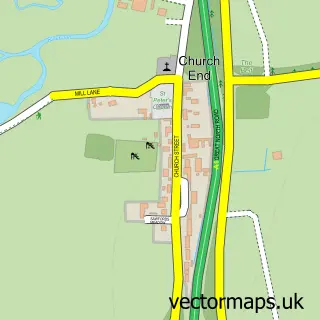 Street map sample of Tempsford, Bedfordshire