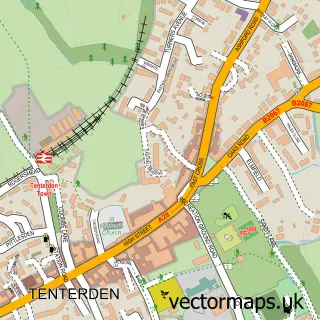 Street map sample of Tenterden, Kent