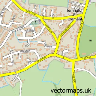 Street map sample of Terrington St Clement, Norfolk