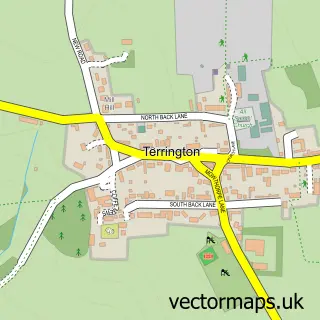 Street map sample of Terrington, North Yorkshire