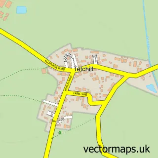 Street map sample of Tetchill, Shropshire