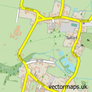 Street map sample of Tetford, Lincolnshire