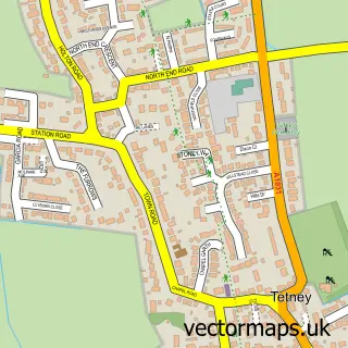 Street map sample of Tetney, Lincolnshire