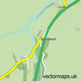 Street map sample of Teviothead, Roxburgh, Ettrick and Lauderdale