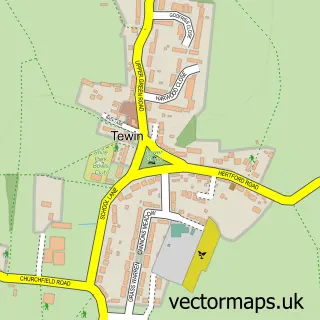 Street map sample of Tewin, Hertfordshire