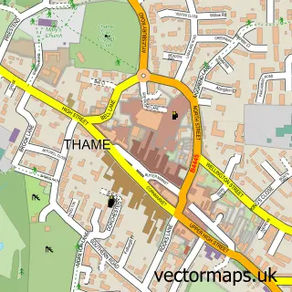 Street map sample of Thame, Oxfordshire