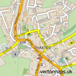 Street map sample of Thaxted, Essex