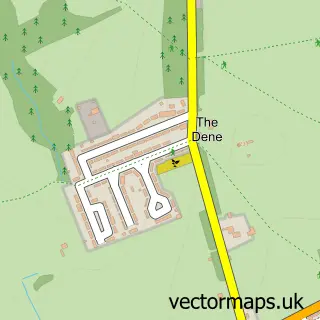 Street map sample of The Dene, Durham