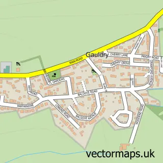 Street map sample of The Gauldry, Fife
