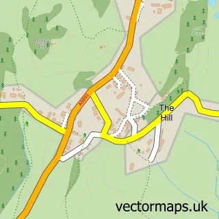 Street map sample of The Hill, Cumbria
