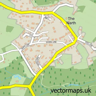 Street map sample of The Narth, Gwent