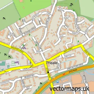 Street map sample of Theale, Berkshire