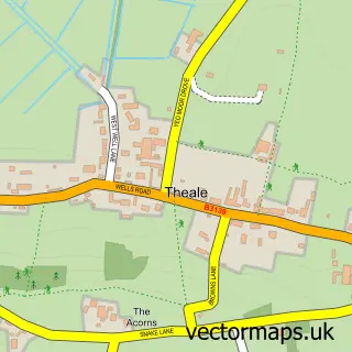Street map sample of Theale, Somerset