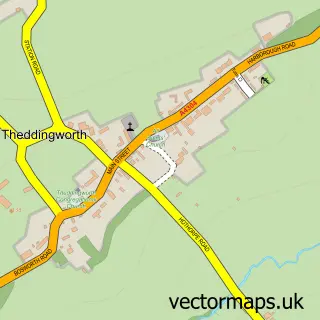 Street map sample of Theddingworth, Leicestershire