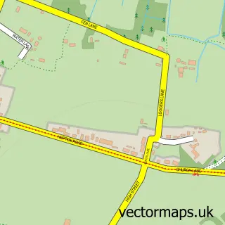 Street map sample of Thelnetham, Suffolk