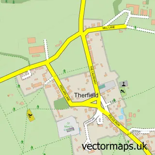 Street map sample of Therfield, Hertfordshire