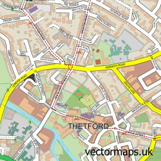 Street map sample of Thetford, Norfolk