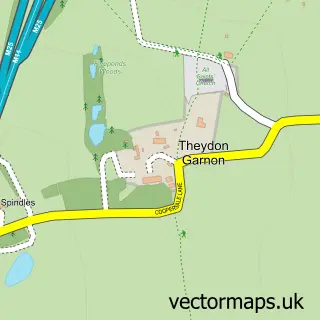 Street map sample of Theydon Garnon, Essex