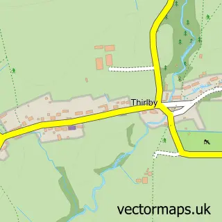 Street map sample of Thirlby, North Yorkshire
