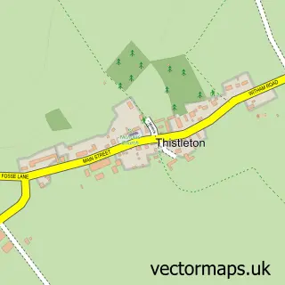 Street map sample of Thistleton, Rutland