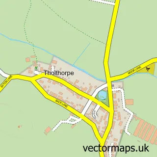 Street map sample of Tholthorpe, North Yorkshire