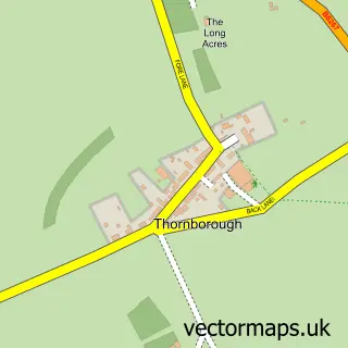 Street map sample of Thornborough, North Yorkshire