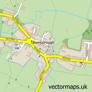 Street map sample of Thornborough, Buckinghamshire