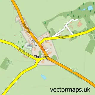 Street map sample of Thornby, Northamptonshire