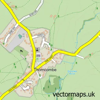 Street map sample of Thorncombe, Dorset