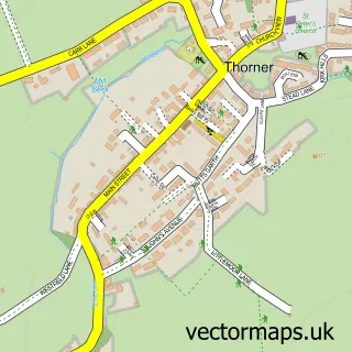 Street map sample of Thorner, West Yorkshire