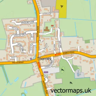 Street map sample of Thorney, Cambridgeshire