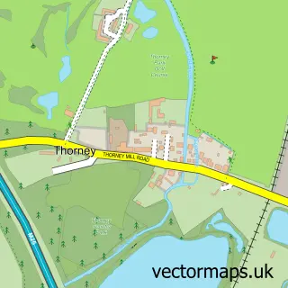 Street map sample of Thorney, Buckinghamshire