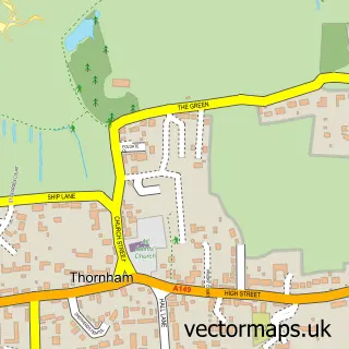 Street map sample of Thornham, Norfolk
