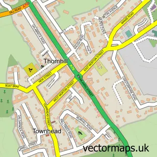 Street map sample of Thornhill, Dumfries