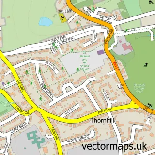 Street map sample of Thornhill, West Yorkshire
