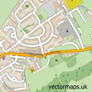 Street map sample of Thornley, Durham