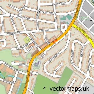 Street map sample of Thornliebank, Renfrewshire
