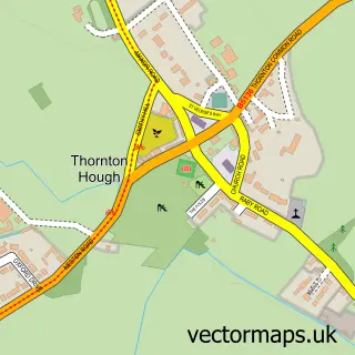 Street map sample of Thornton Hough, Merseyside