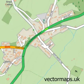 Street map sample of Thornton In Craven, North Yorkshire